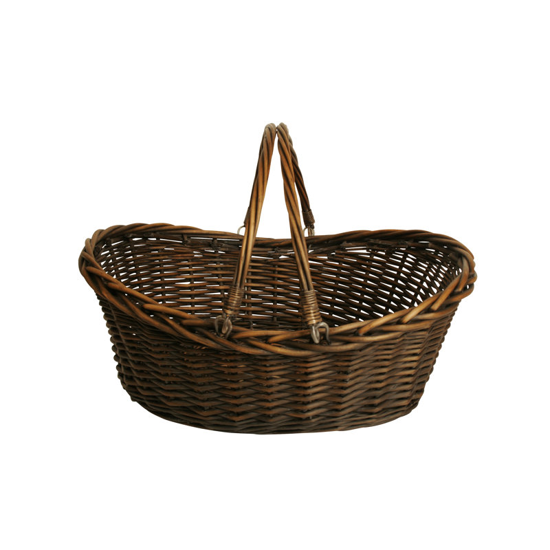 Panier de rangement décoratif, H 17 po x l 12 po x P 5,25 po, Marron foncé