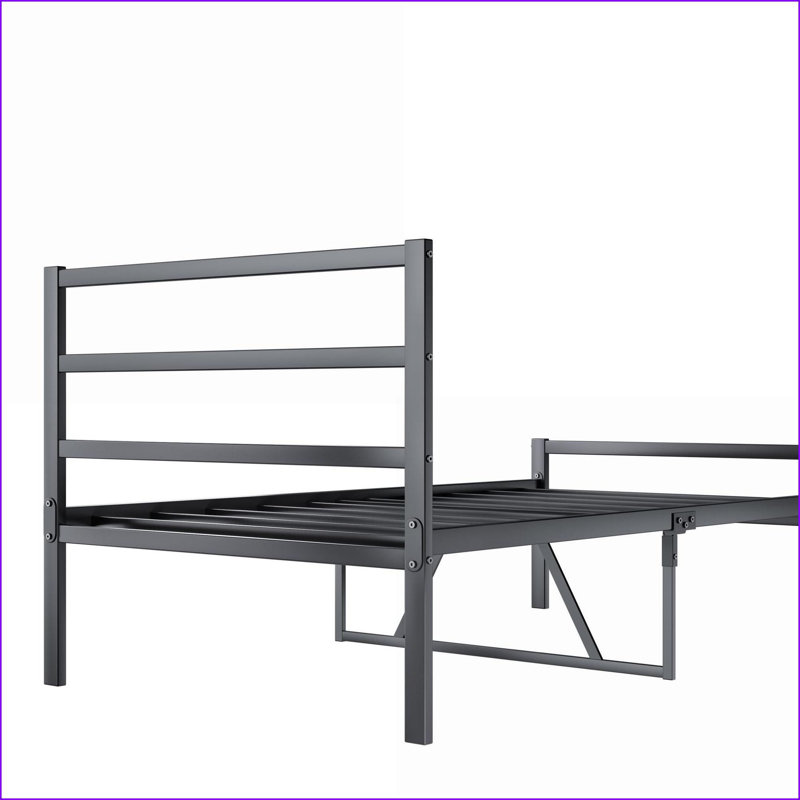 Structure de lit plateforme simple en métal avec tête de lit - Aucun sommier requis, conception noire robuste pour les chambres à coucher