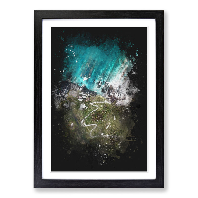 High Above Asturias in Spain - Picture Frame Graphic Art, 36cm H x 27cm W x 2cm D, Black Framed