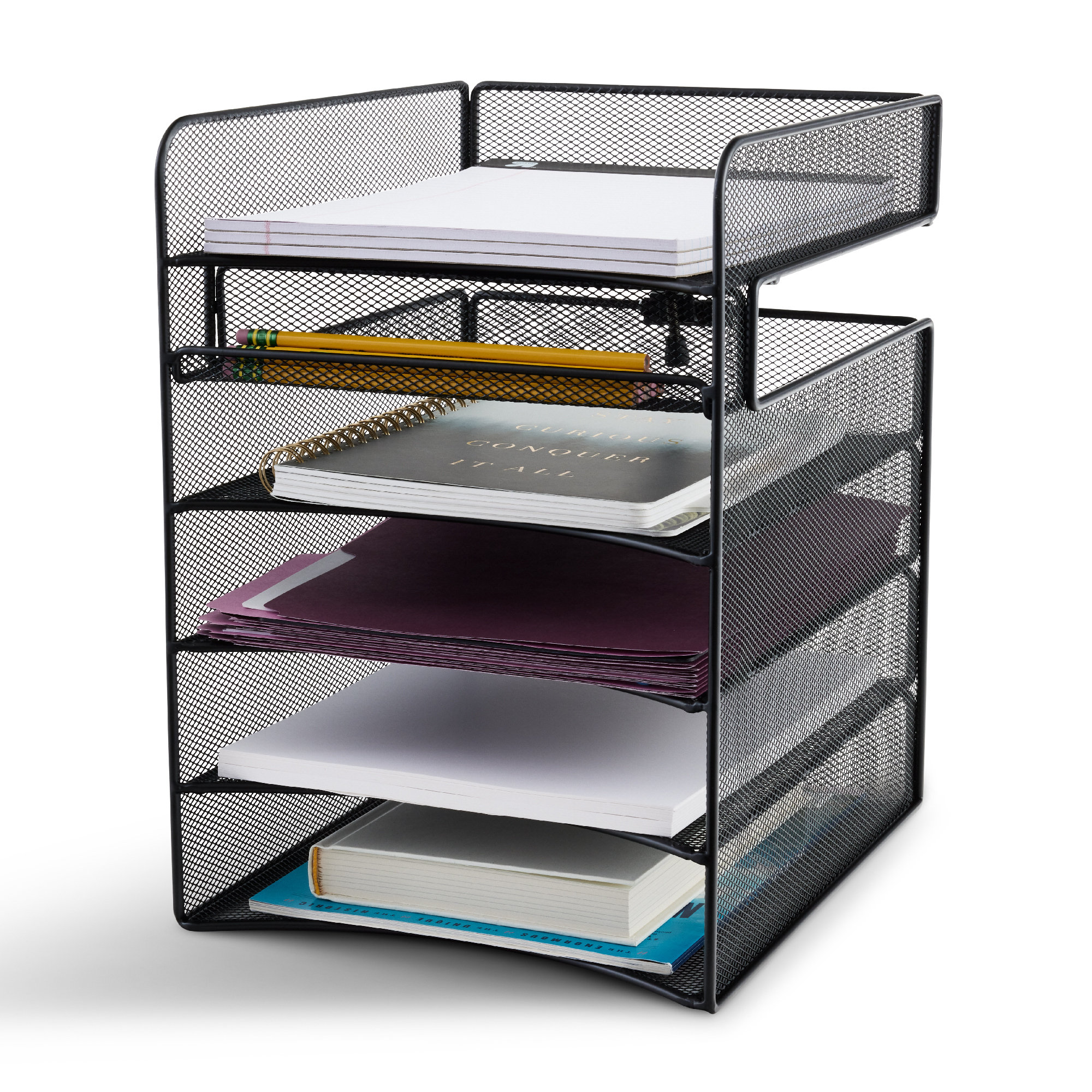 Safco Products Onyx Mesh Horizontal Hanging Desk Storage | Wayfair