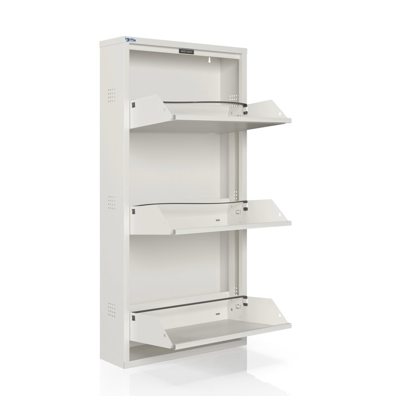 6 Pair Shoe Storage Cabinet, White