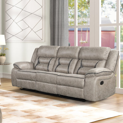 Wallart 88'' Upholstered Reclining Sofa