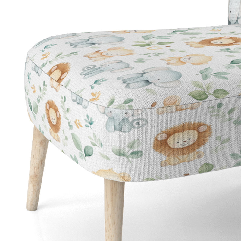 Chaise rembourrée Kids Jungle, Chaise d'appoint sans accoudoirs