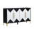 Unique Four-Door Cabinet With Two-Tone Triangular Pattern Doors, Entryway Cabinet-108813487