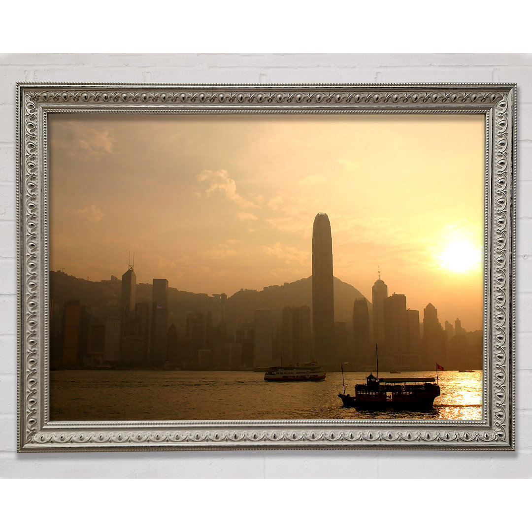 Hongkong Nebliger Morgen Sonnenaufgang - Druck