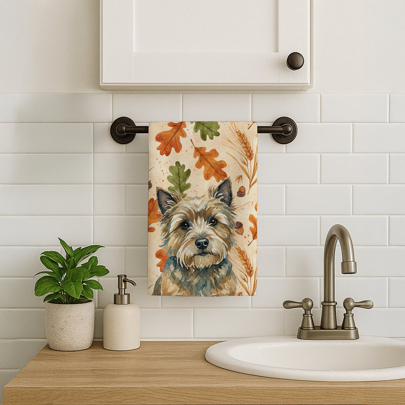 Cairn Terrier Heirloom Fall Kitchen Towel, Cairn Terrier