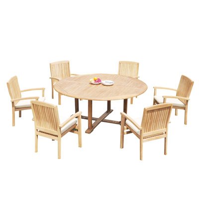 Ensemble repas 6 pièces teck Masuda