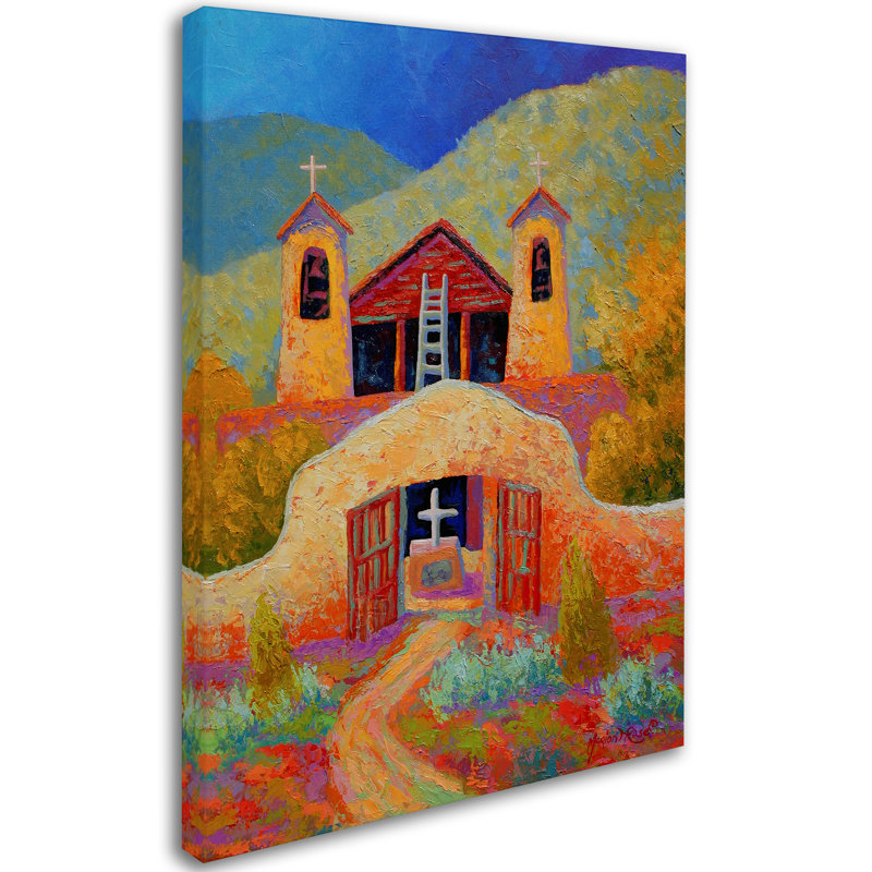 Marion Rose Chimayo Church Colorful Canvas Art Print 24x32