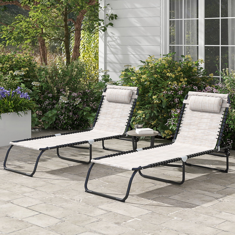 Chaise longue de piscine pliante, chaise de bronzage de patio, chaise longue d'extérieur avec dossier inclinable à 4 positions, siège en filet respirant pour plage, cour, patio, bleu foncé