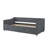 Twin Daybed With Drawers, Dark Grey Upholstered Bed For Dining Space, Engineered Hardwood Structure, Breathable Fabric And High - Density Sponge Filled , Waved Shape Arms Piping, Button Adorned Back,-118879431-118879432