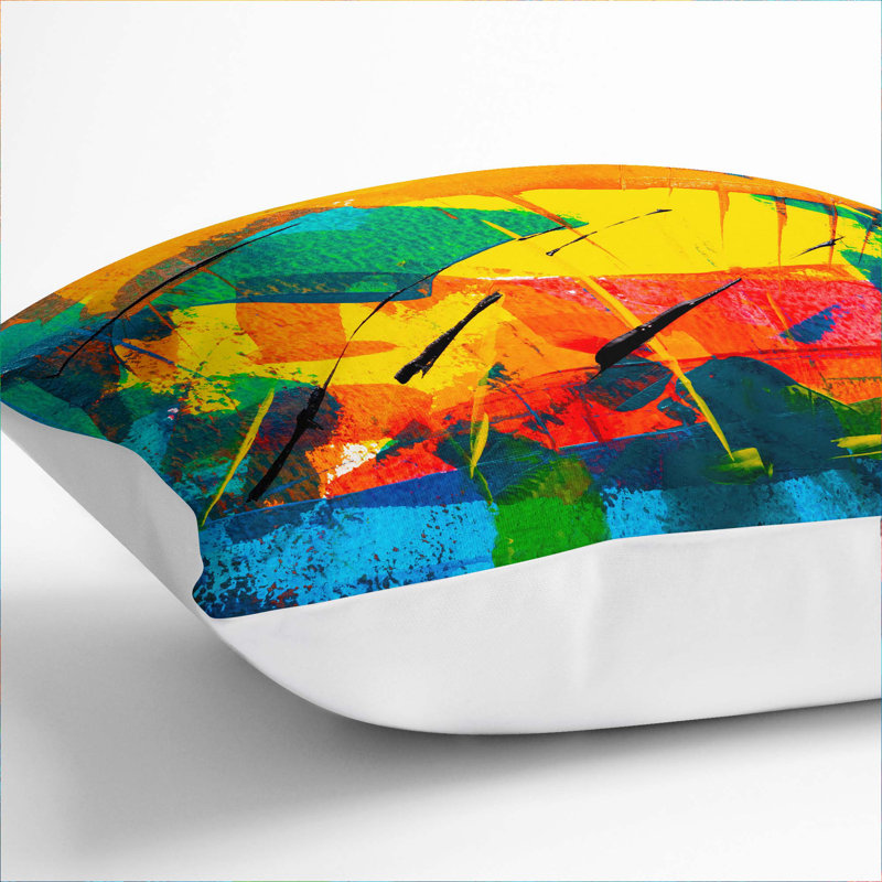 Abstract Square Throw Cushion, 55 x 55 cm, White