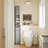 Bathroom Narrow Tall Storage Cabinet with 2 Doors, 1 Drawer, Grey-133928698