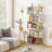 2 PCS Geometric Bookcase S-Shaped Bookshelf w/ Metal Frame Gold-460544025