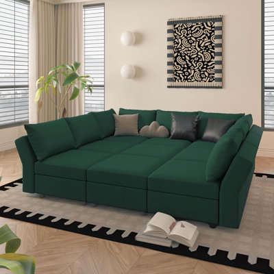 BOX MODULE STO SOFA 9 Piece Upholstered Modular Sectional Sofa With Storage