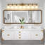 Éclairage de meuble-lavabo à intensité variable avec abat-jour en verre blanc pour chambre à coucher, salle de bain-591239259-590773530