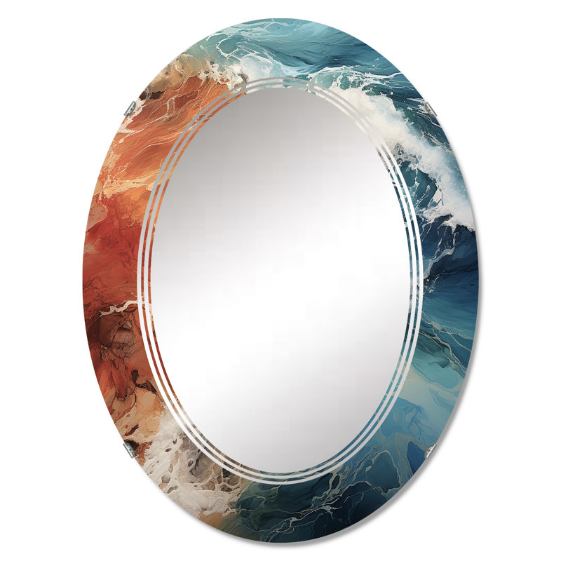 Bascobel - Miroir mural nautique et de plage ovale, 36 po x 24 po