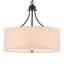 Lustre moderne tambour doré à 6 lumières avec abat-jour en lin-128460768