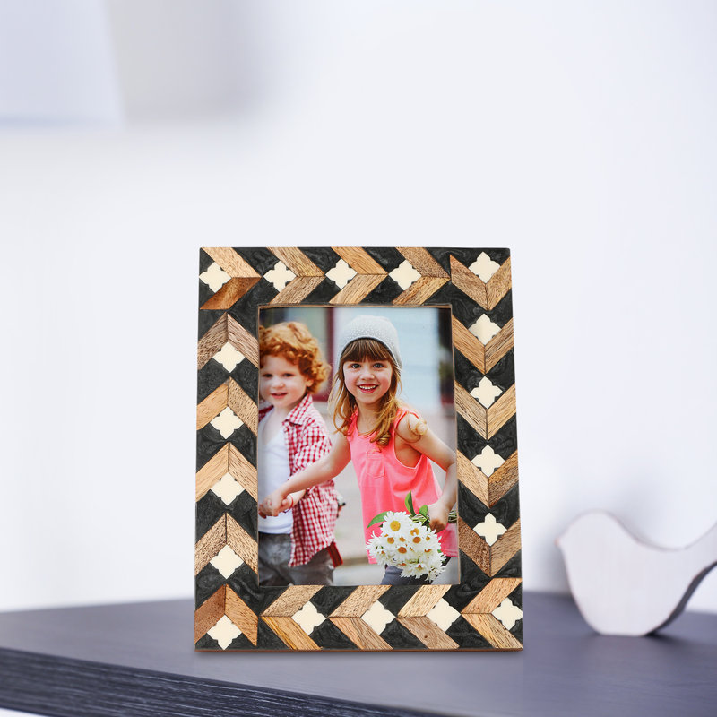 Garces Brown Wood Picture Frame, 3.94" x 9.45"