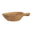 Bol décoratif avec poignée, bois de teck brun naturel 9 pouces Farmhouse