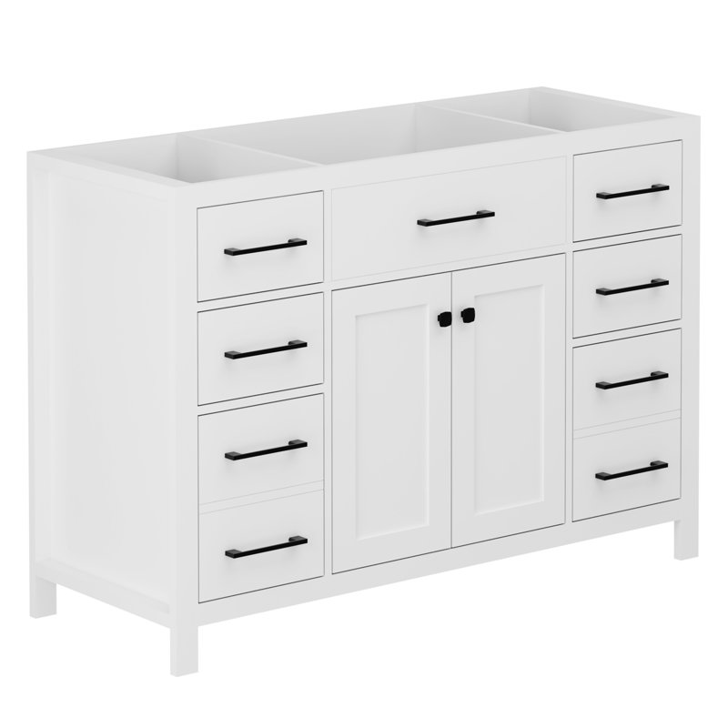 Base de meuble-lavabo simple 48 po, lavabo non inclus, Blanc
