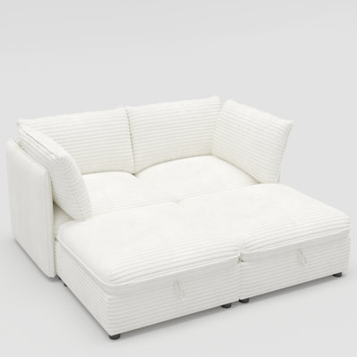 Canapé modulaire modulaire, siège de canapé convertible avec rangement, ensemble canapé-lit modulaire, combinaisons modulaires flexibles en tissu pour le salon (4 sièges)