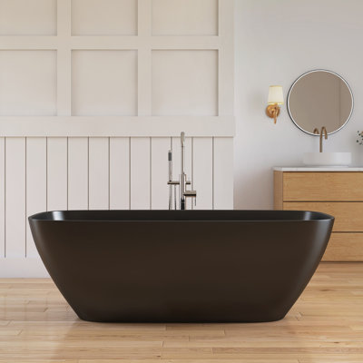 Forma 67'' Freestanding Tub Solid Surface Freestanding Soaking Bathtub