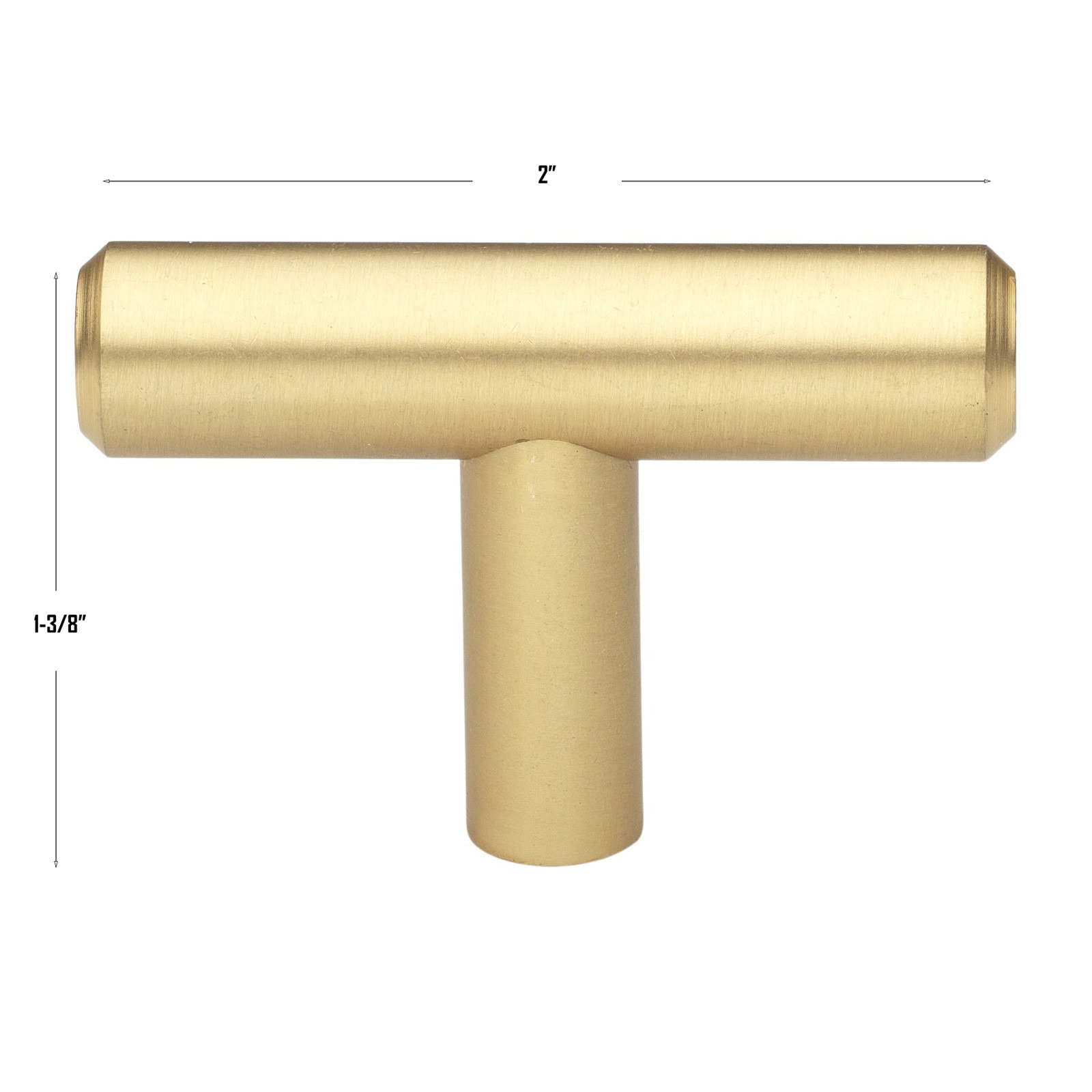 Roman 2" Length Bar Knob, Satin Gold