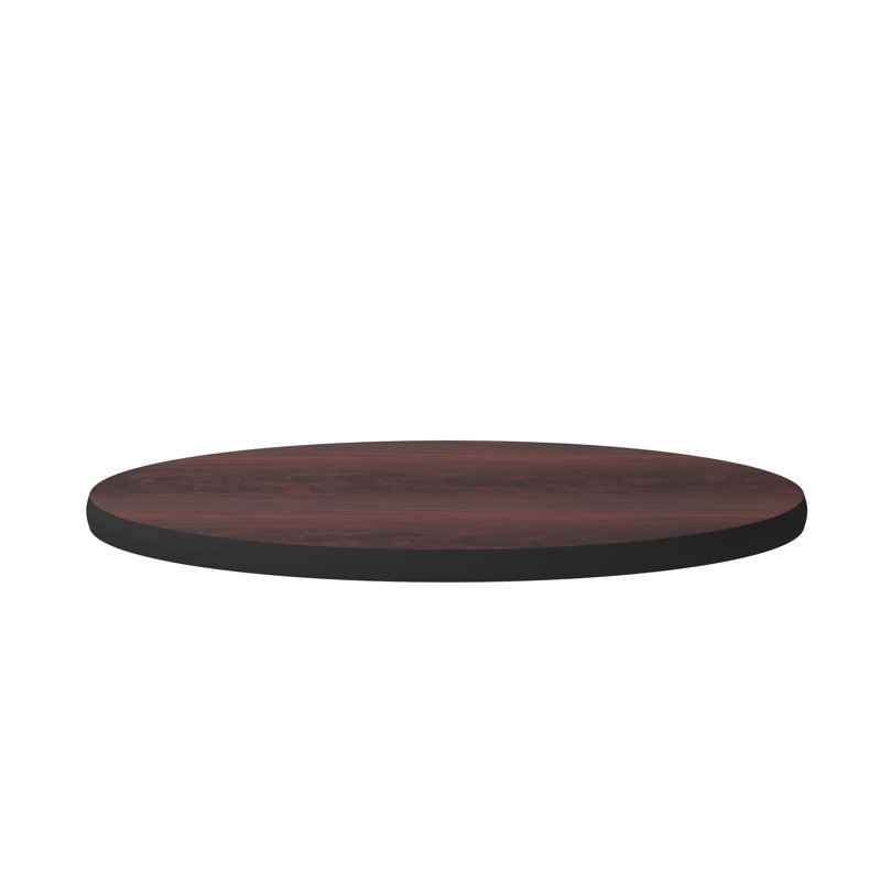 Plateau de table avec plateau en stratifié réversible, Noir / acajou, Ronde de 30 po