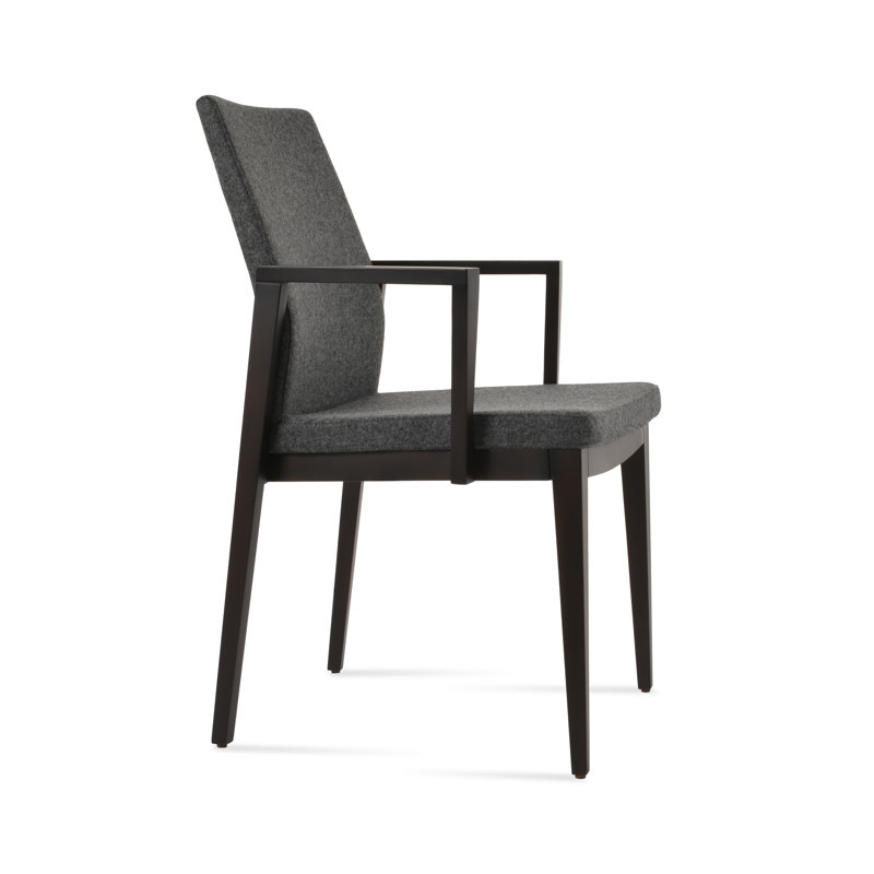 Fauteuil Pasha, Gris foncé, Wengé
