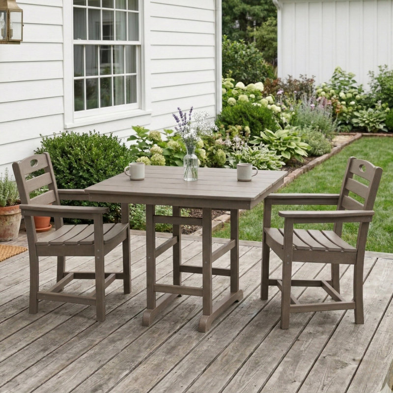 Ensemble repas d'extérieur pour terrasse, jardin, terrasse, Marron antique