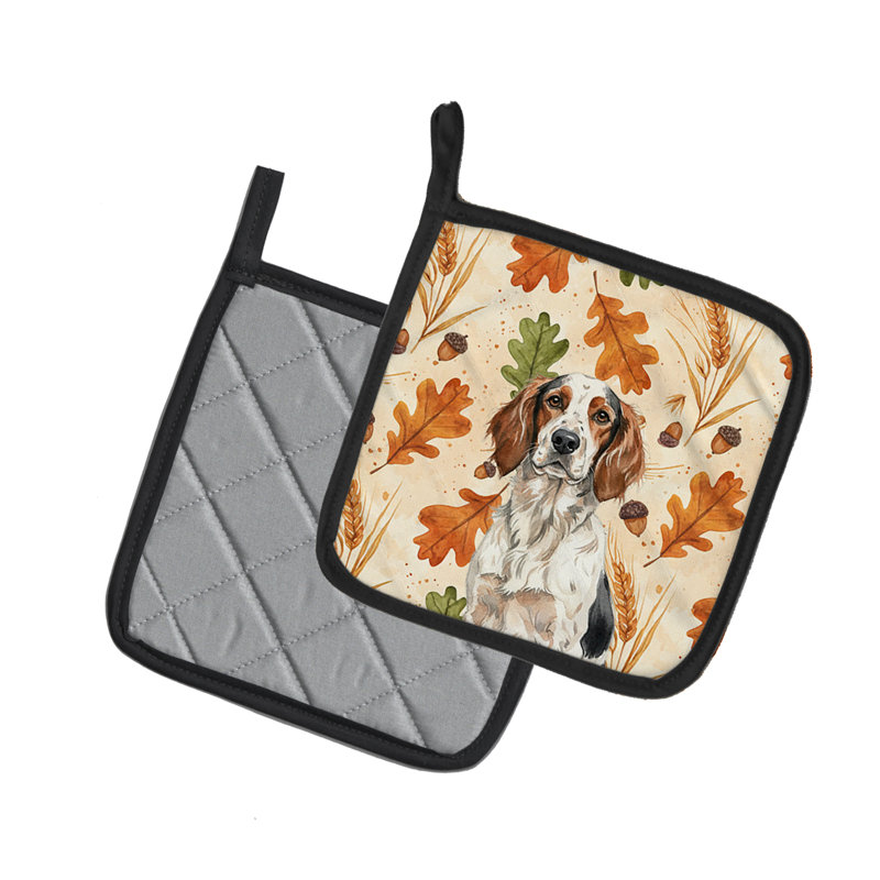 Paire de porte-casseroles tricolores English Setter Heirloom Fall