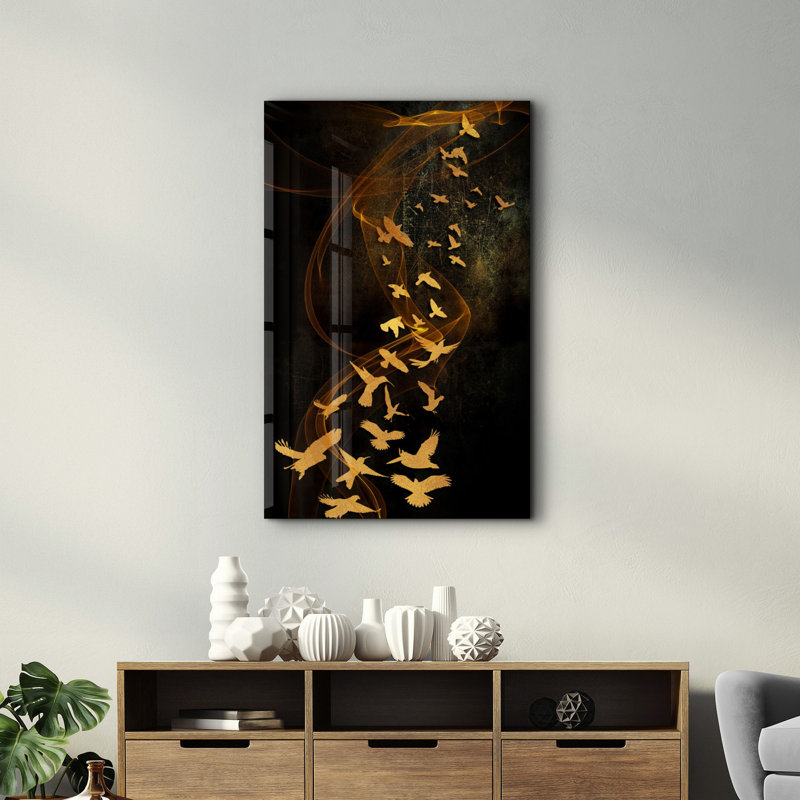 Elegant Tempered Glass Wall Art Painting, 13.8 x 21.7 inches | 100% Tempered Glass, Thickness: 0.16 inches | UV Printed for Vibrant Colors | Perfect for Home Decor, Living Room, & Office Spaces