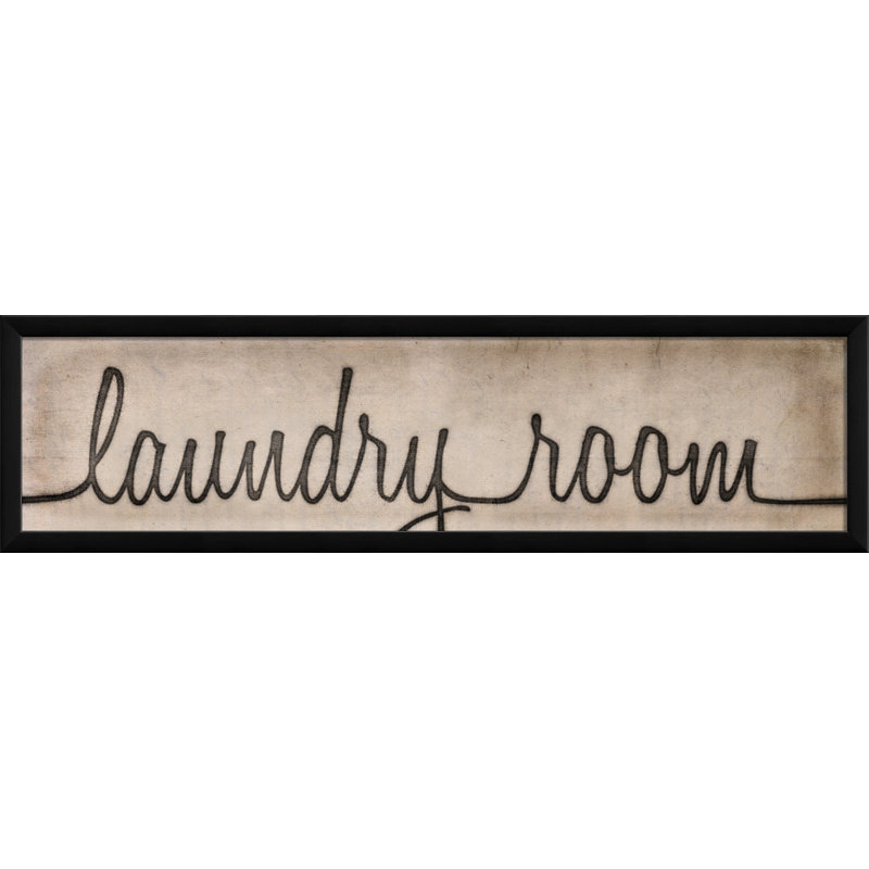 Black Framed Laundry Room Script Wall Art