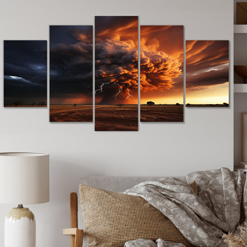  «Storm Rager Inferno II - Reproduction d'art sur toile - 5 panneaux