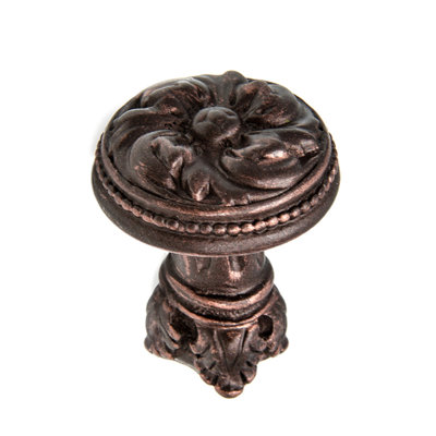 Acanthe et bouton perlé avec base de colonne de style rosette