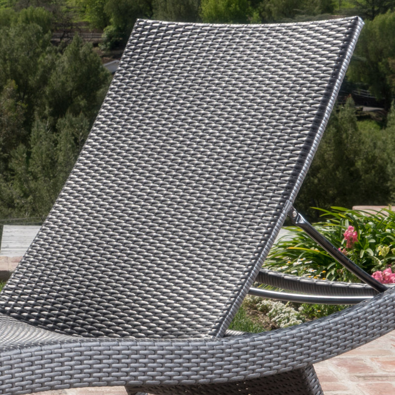 Ensemble de chaises longues inclinables 79,25 po Blaise, Gris