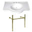 Lavabo de salle de bain console en céramique avec trop-plein-49642636