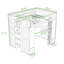 Lit mezzanine double en bois avec bureau, tablettes, port USB et lumières RVB-433527344