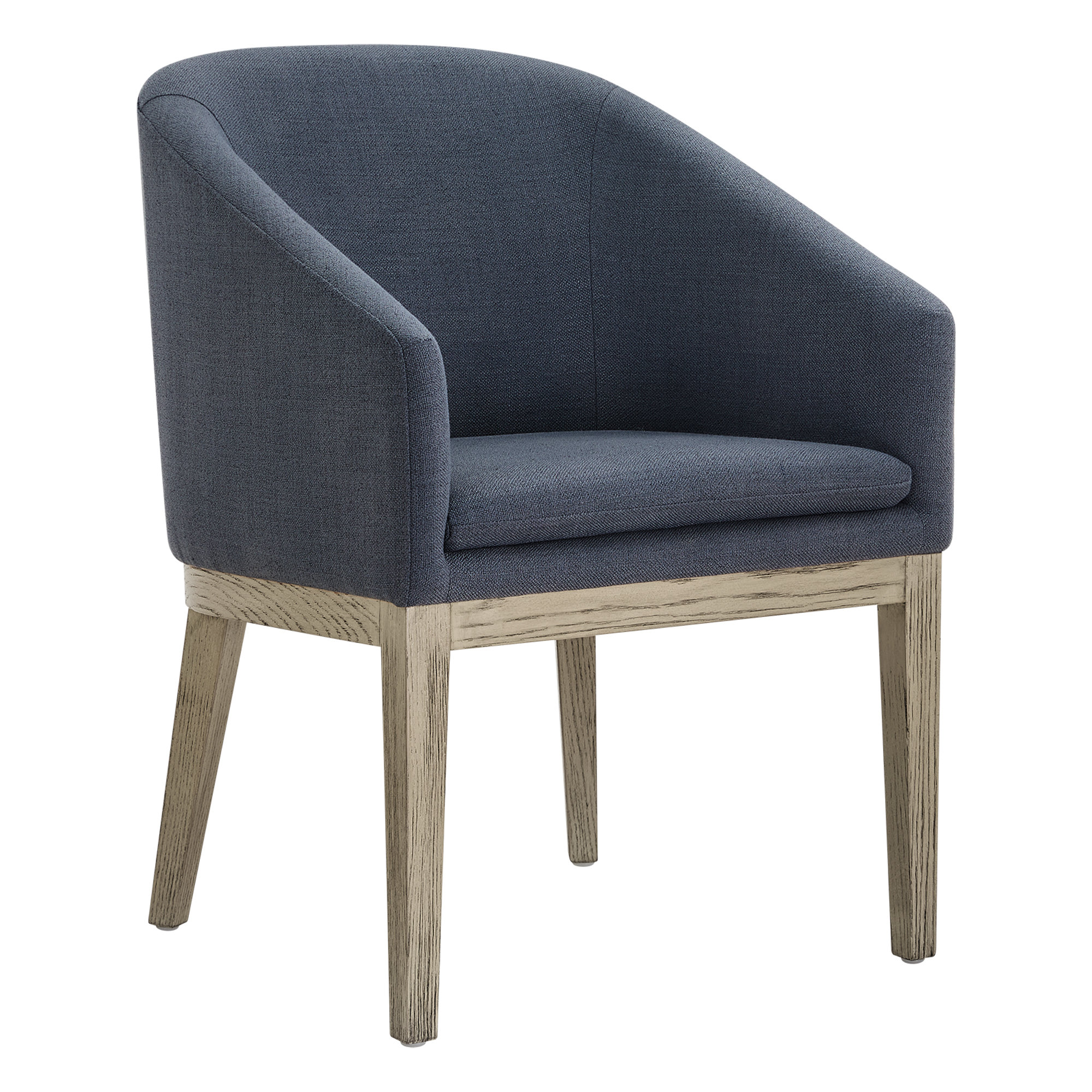 Bethea Rounded Back Dining Chair, Performance Linen Effie Indigo