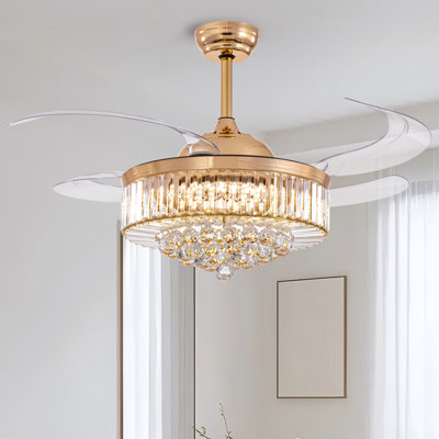 Houstyn Dimmable Crystal Ceiling Fan