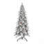 Arbre de Noël 8 pi en PE / PVC floqué avec 44 pommes de pin naturelles - 1634 pointes, conception peu encombrante, branches articulées, base en métal stable, aspect enneigé réaliste-1288913774