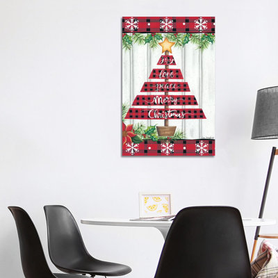 Red Buffalo Plaid Tree by Lisa Kennedy - Wrapped Canvas Gallery-Wrapped Canvas Giclée