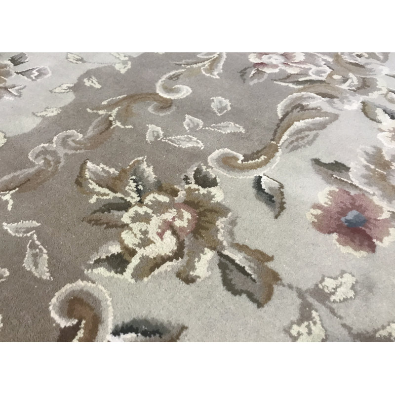 Tapis beige et brun clair de haute qualité noué à la main