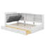 Lit plateforme simple en bois avec tête de lit et tablettes de rangement, cadre de lit multiple avec 2 tiroirs et support à lattes-943003297