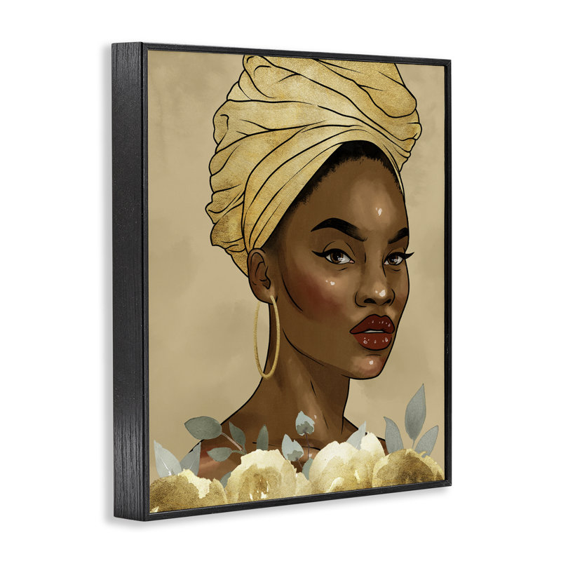 Portrait d'une beauté dorée exaltante, estampe numérique, design par Marcus Prime, H 14 po x l 11 po