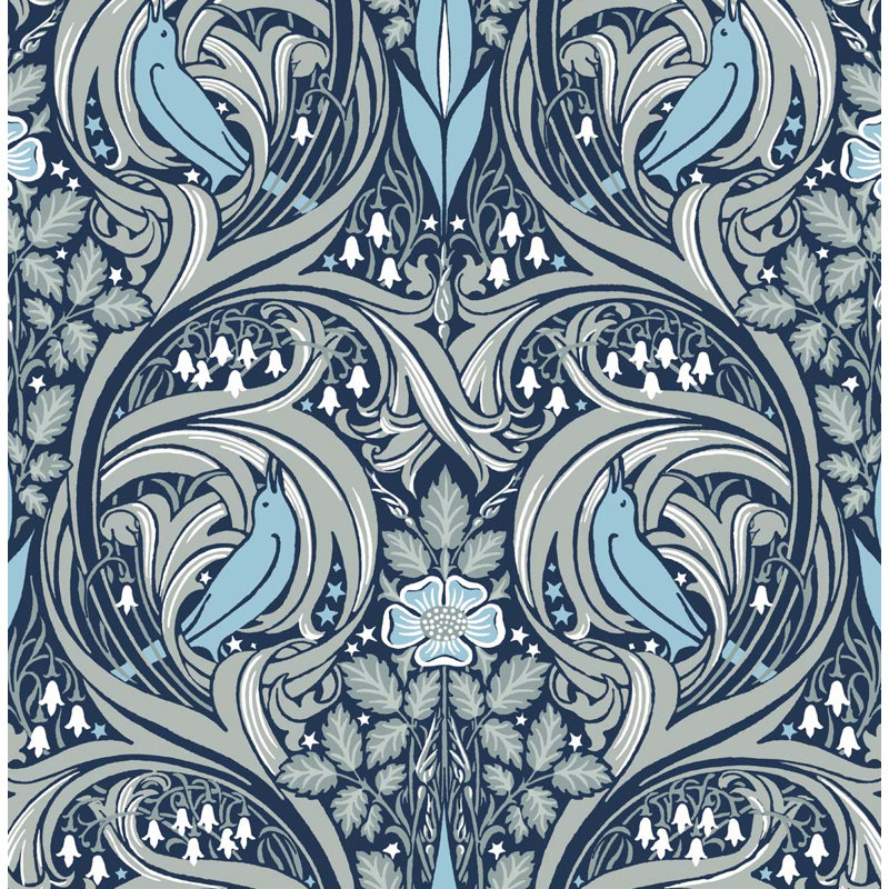 Rouleau de papier peint L 33 pi x l 20,5 po, Bleu marine / bleu ciel, L 33 po x l 20,5 po