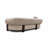 Arden Curved Upholstered Sofa – Modern Deep Seating Couch, Taupe Fabric