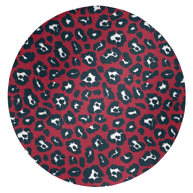 Animal Print Indoor Rug, Round 5'