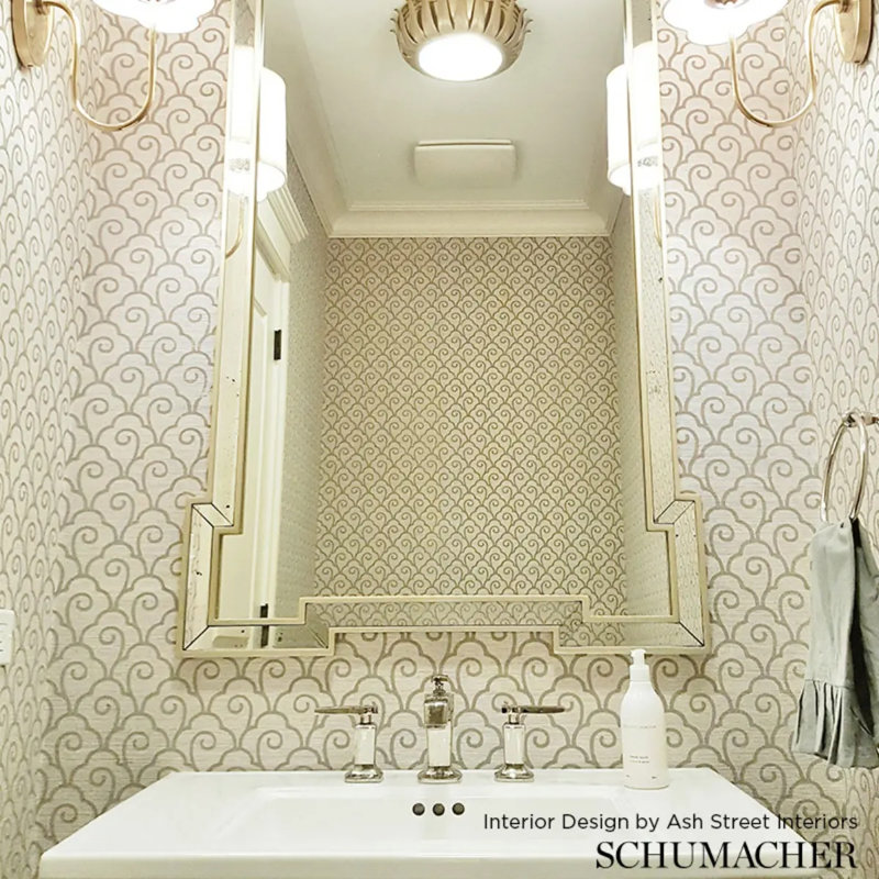 Papier peint sisal Scallop Filigree, Brouillard