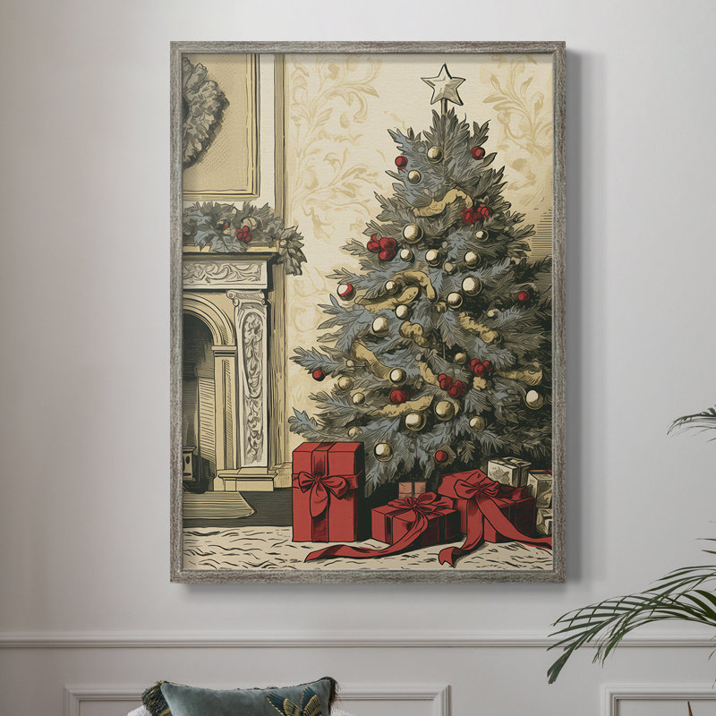 «Christmas Holiday Art CDXCIV», reproduction d'art encadrée - bois massif, H 15 po x l 12 po